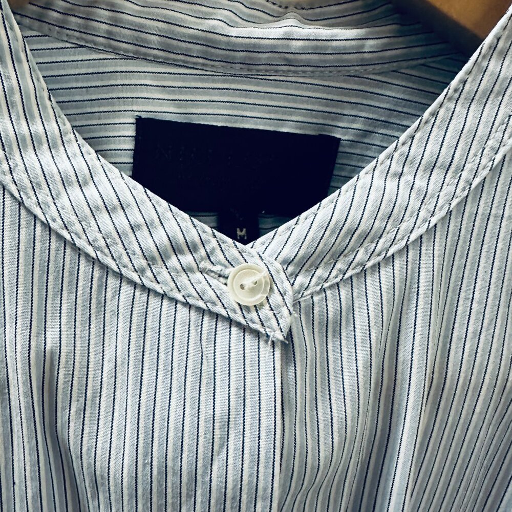 EUC Nili Lotan Faye Blue Striped Button-Up Shirt - Picture 9 of 9